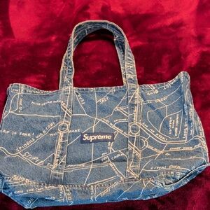 Supreme Denim Map Design Tote